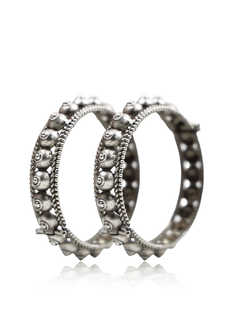 Mayuri Silver Lookalike Bangle Stack