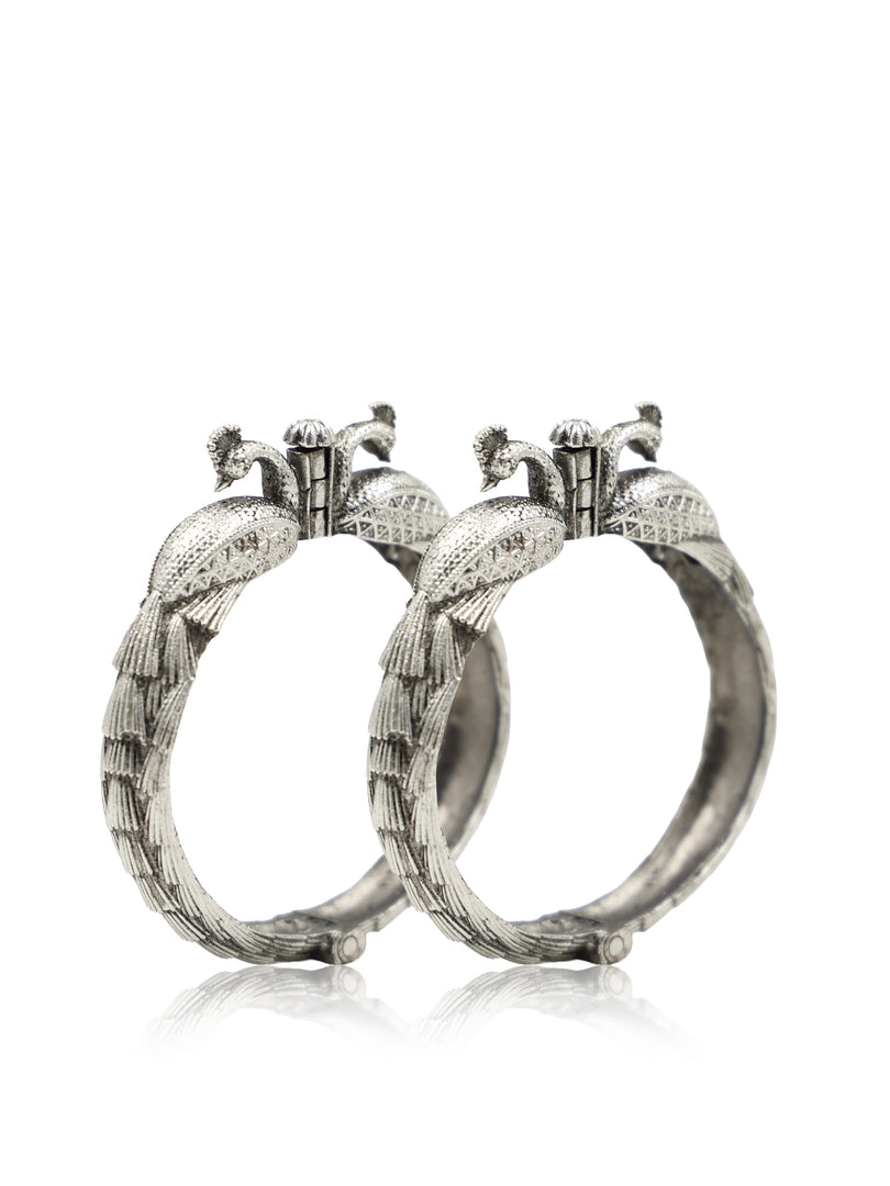 Mayuri Silver Lookalike Bangle Stack