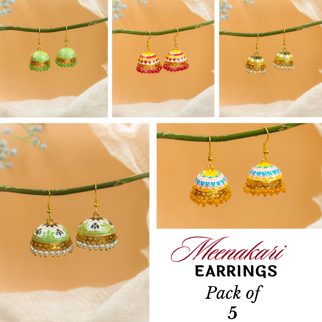 MEENAKARI JHUMKA PACK OF 5