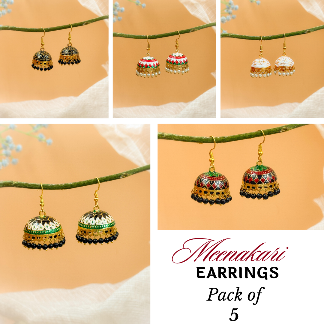 MEENAKARI JHUMKA PACK OF 5