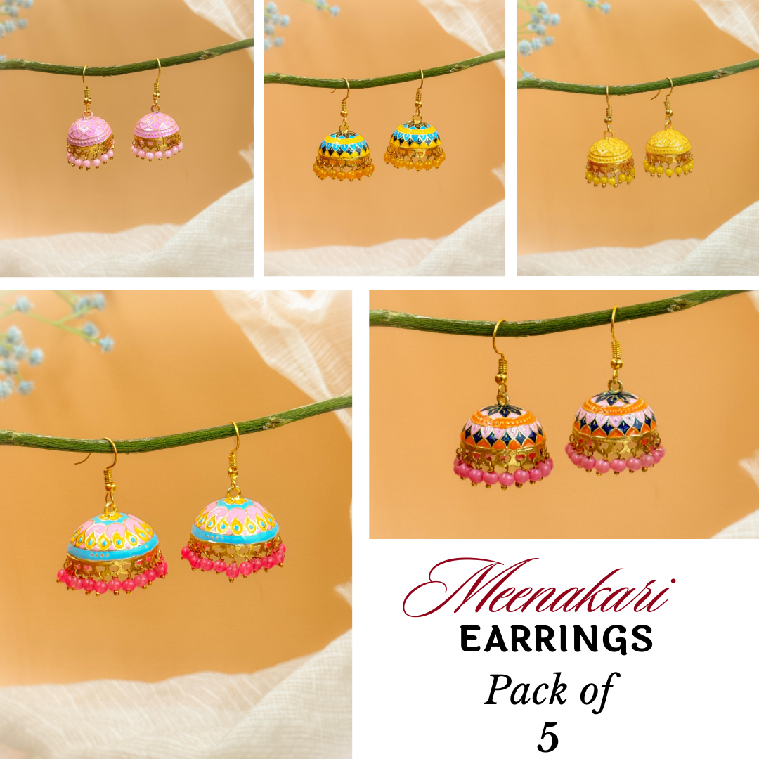 MEENAKARI JHUMKA PACK OF 5