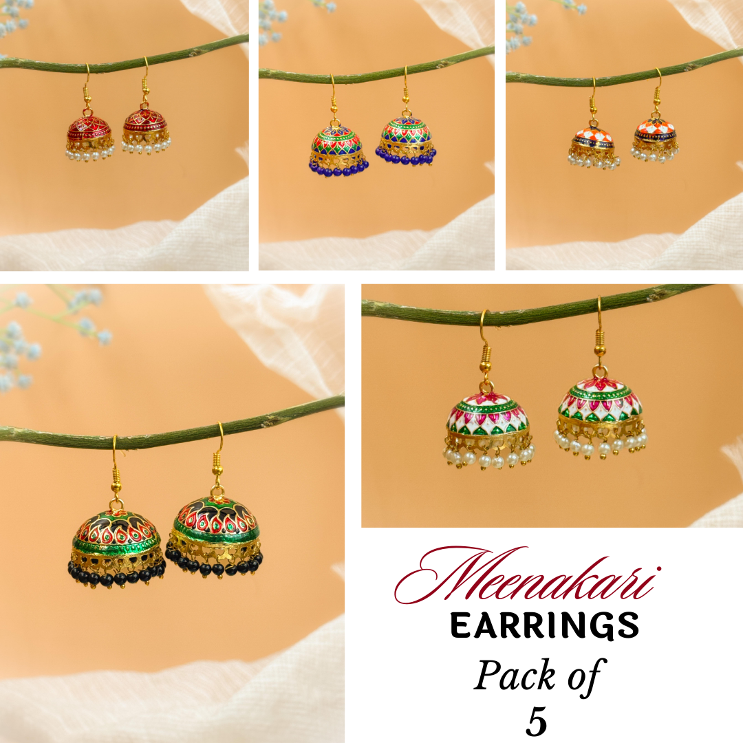 MEENAKARI JHUMKA PACK OF 5