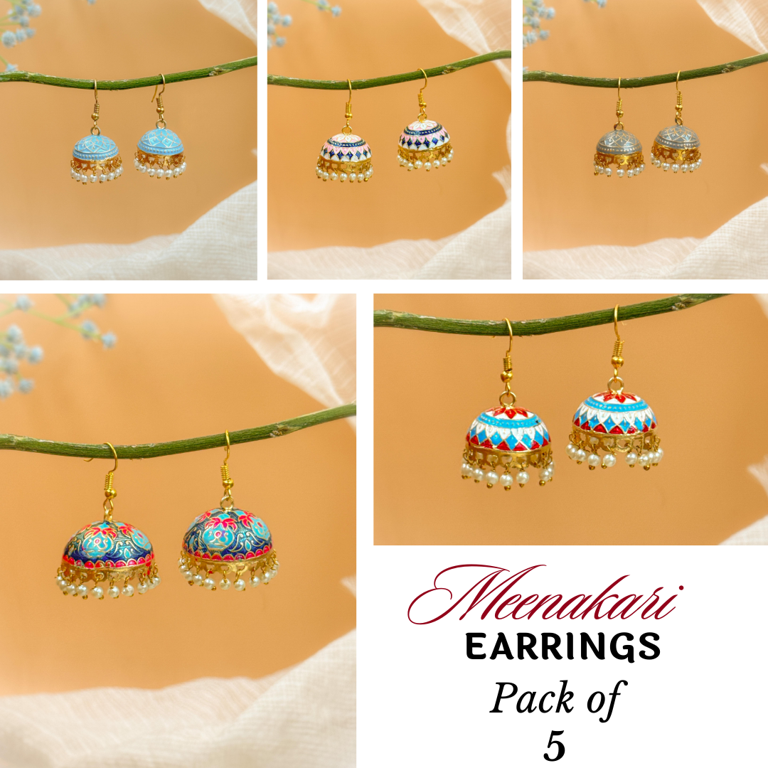 MEENAKARI JHUMKA PACK OF 5