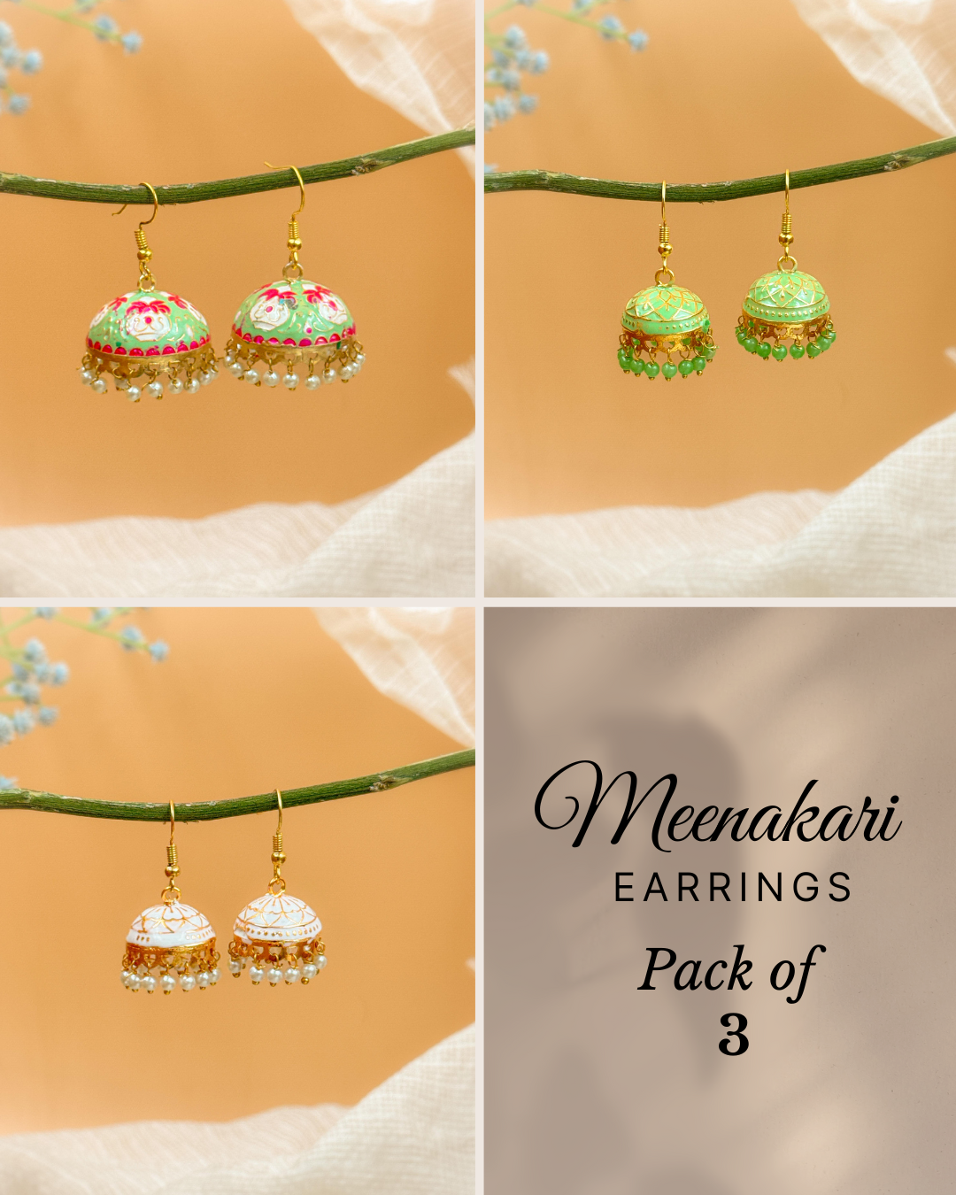 MEENAKARI JHUMKA PACK OF 3