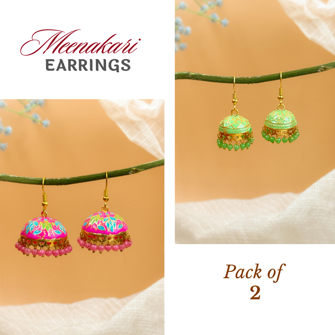 MEENAKARI JHUMKA PACK OF 2