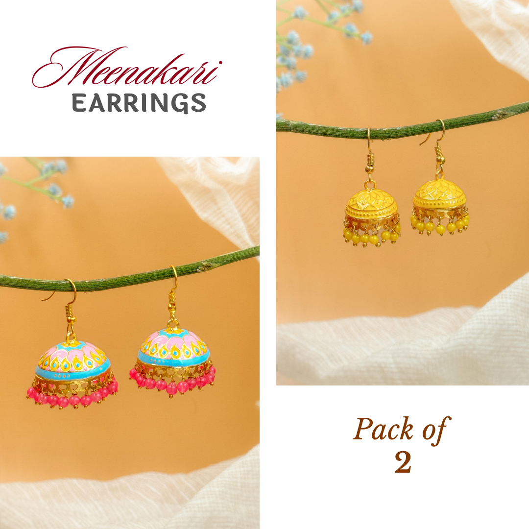 MEENAKARI JHUMKA PACK OF 2