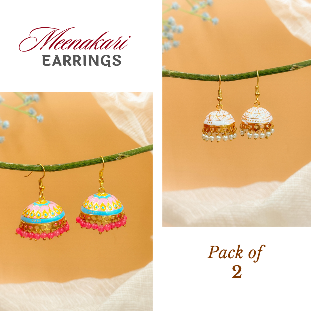 MEENAKARI JHUMKA PACK OF 2