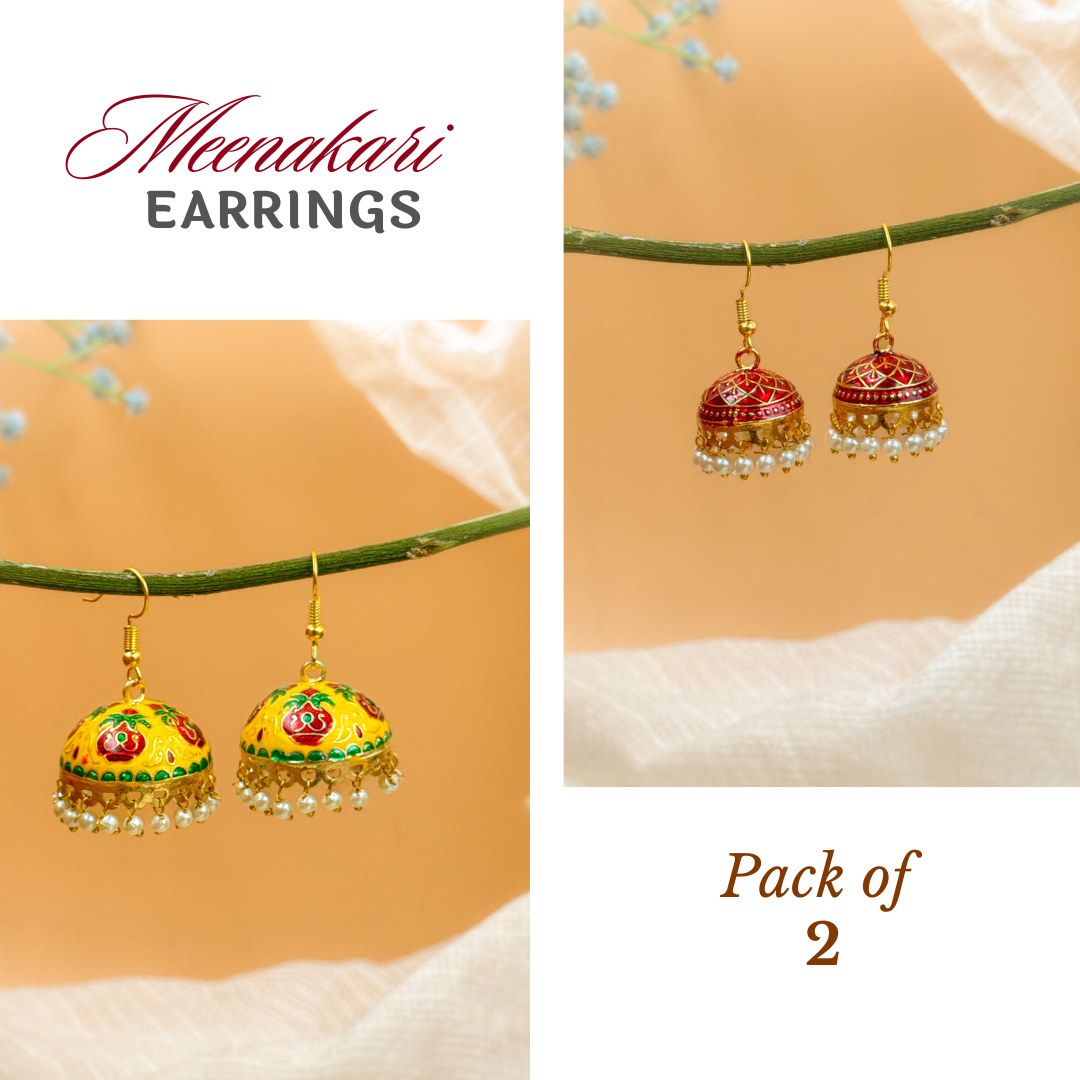 MEENAKARI JHUMKA PACK OF 2