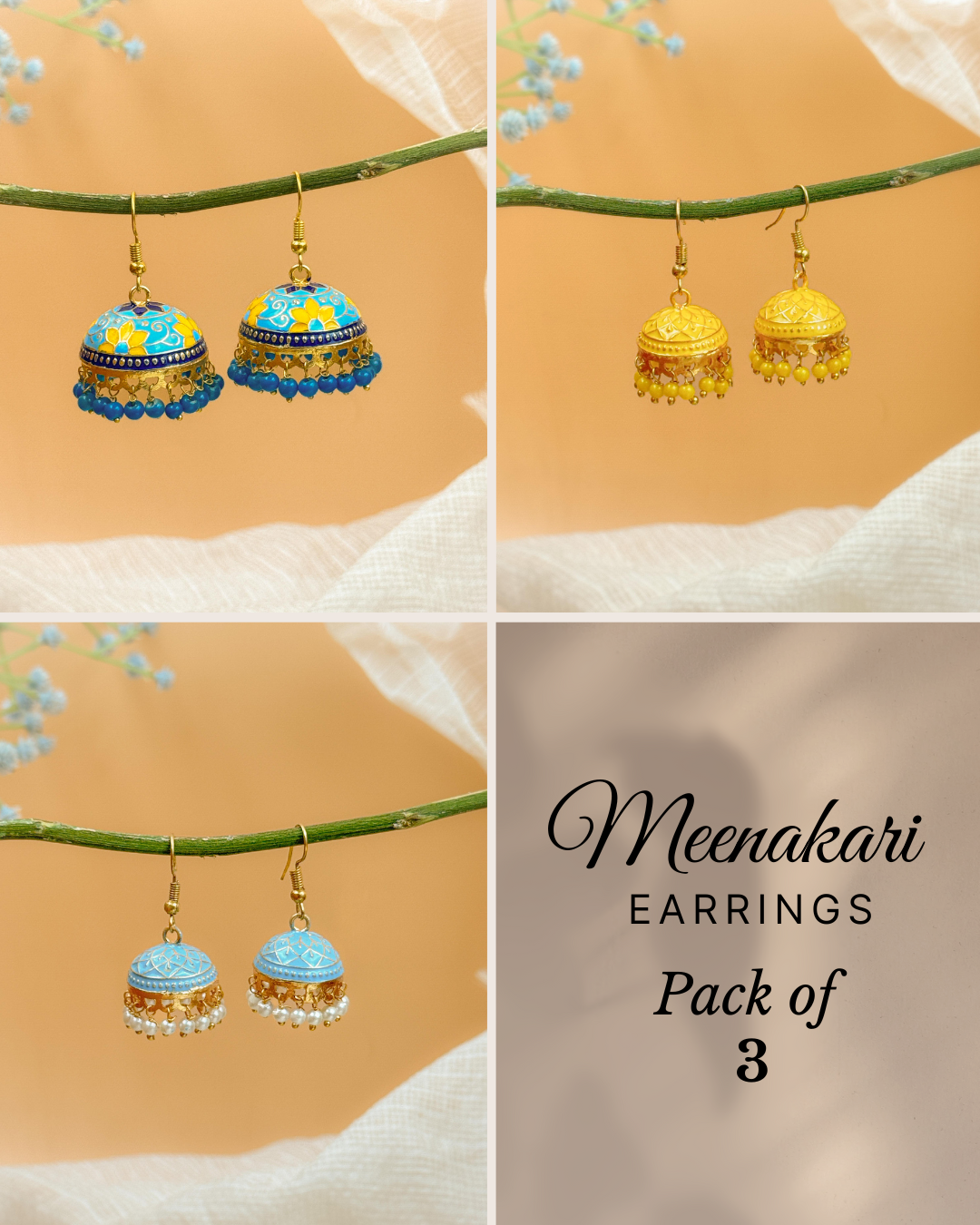 MEENAKARI JHUMKA PACK OF 3