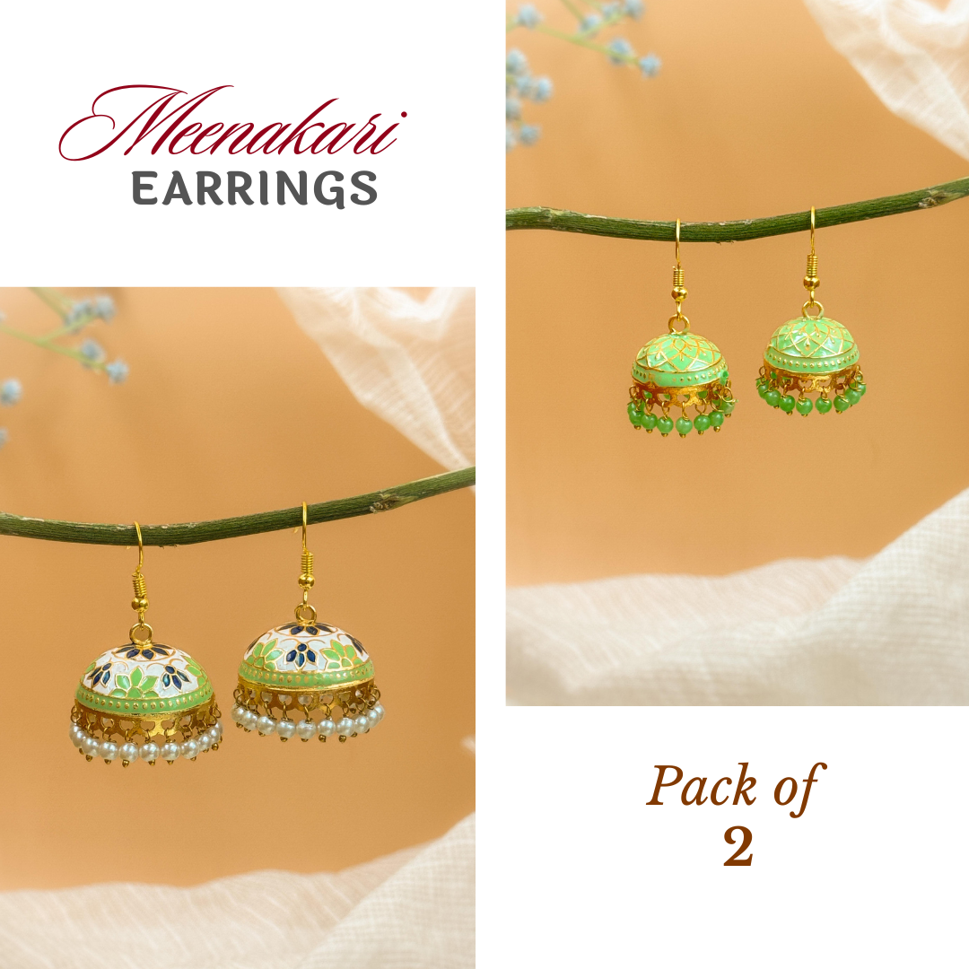 MEENAKARI JHUMKA PACK OF 2