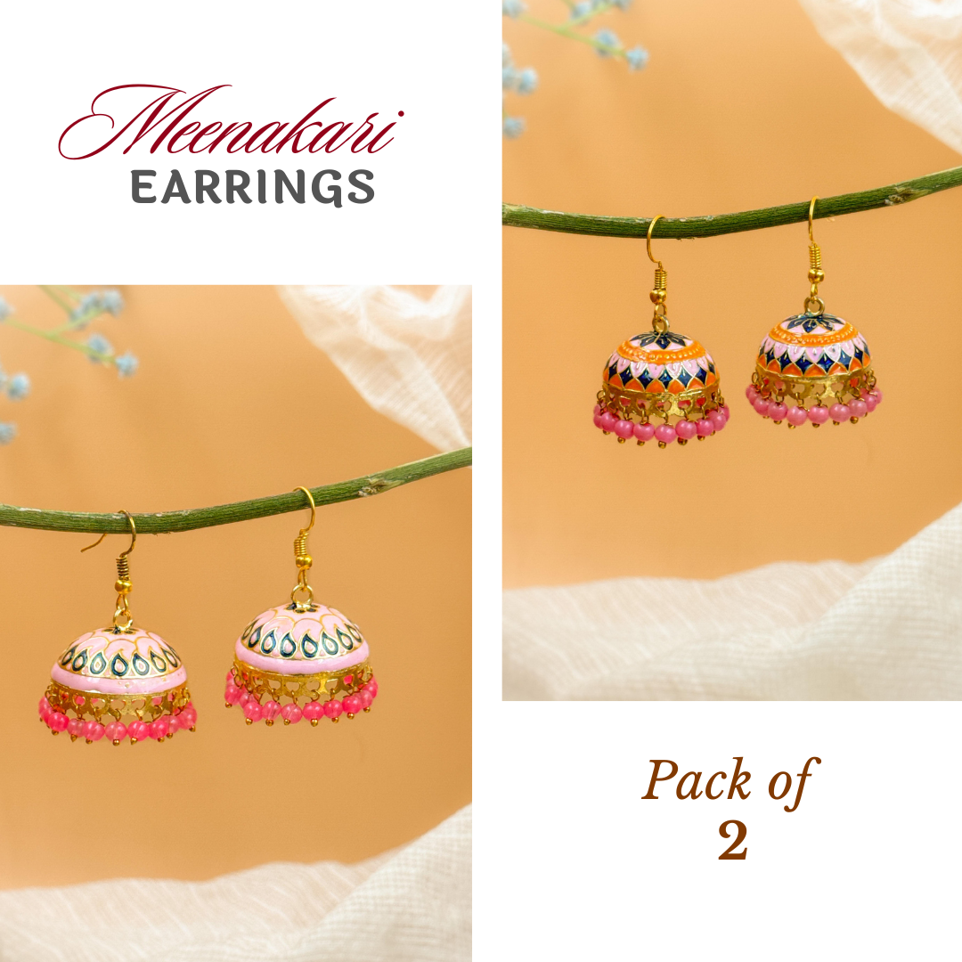 MEENAKARI JHUMKA PACK OF 2