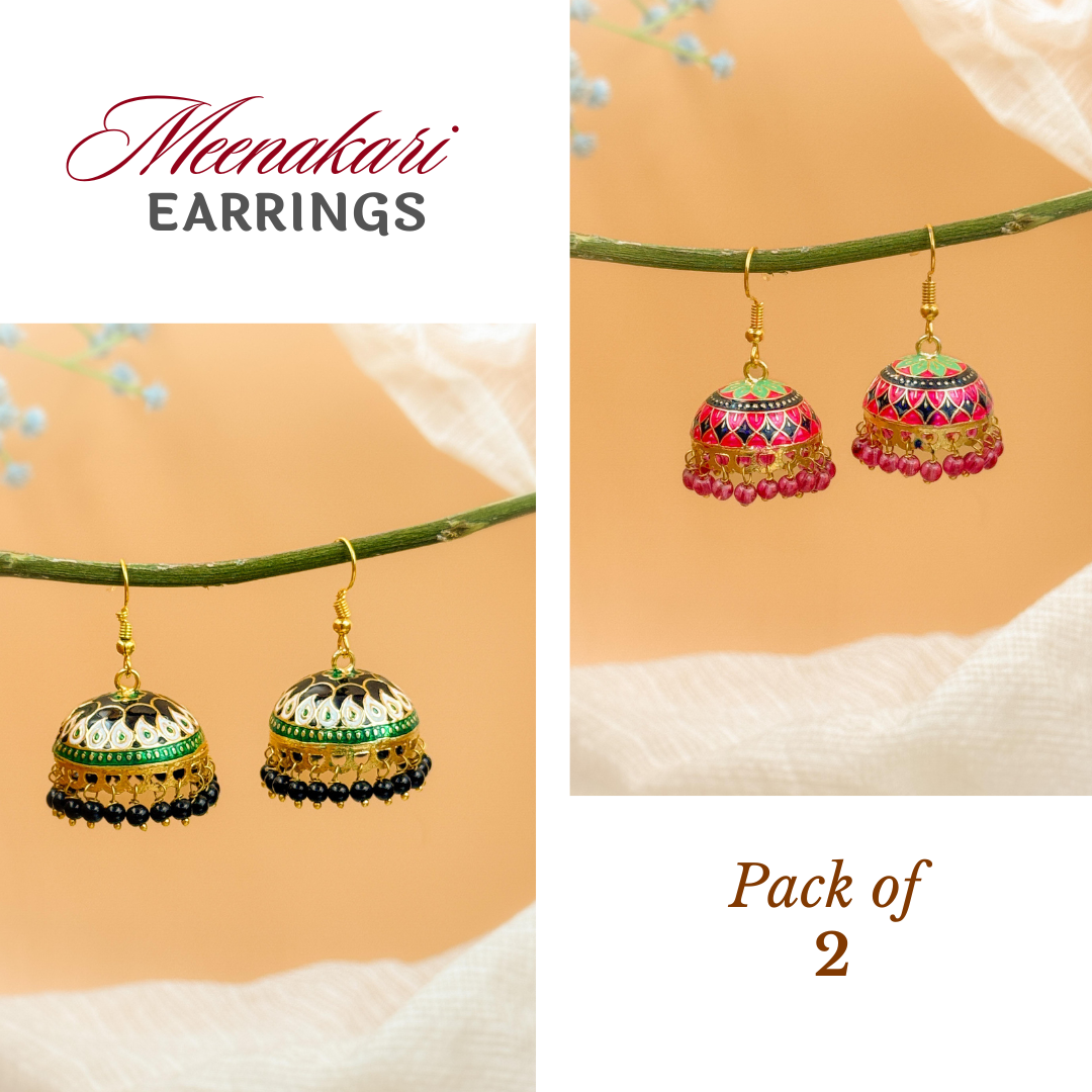 MEENAKARI JHUMKA PACK OF 2