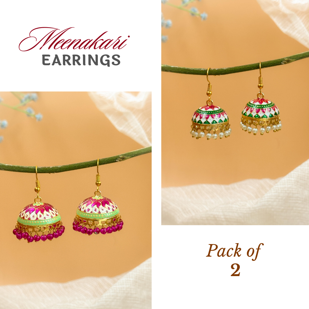 MEENAKARI JHUMKA PACK OF 2