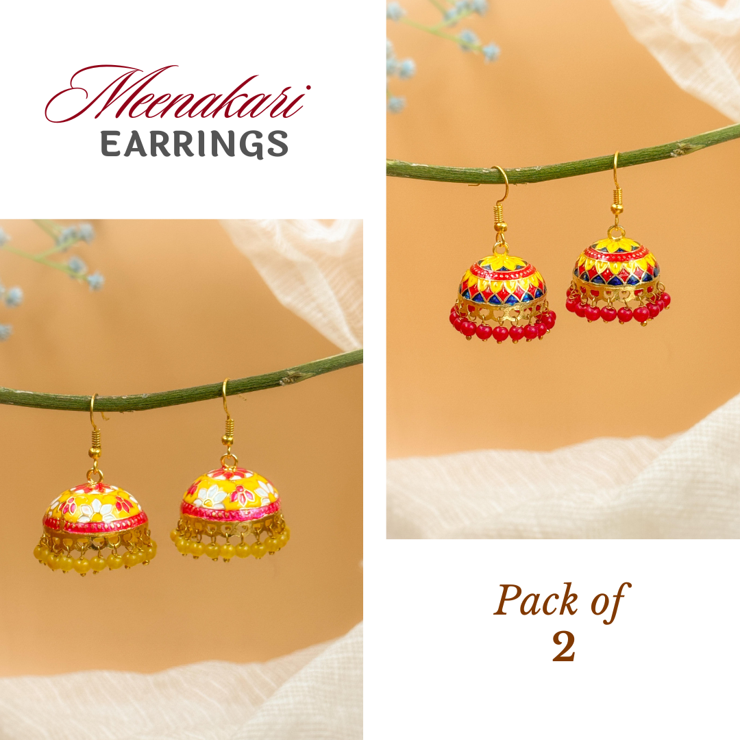 MEENAKARI JHUMKA PACK OF 2