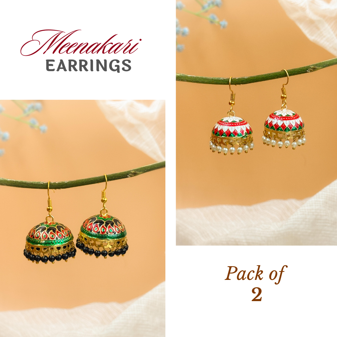 MEENAKARI JHUMKA PACK OF 2