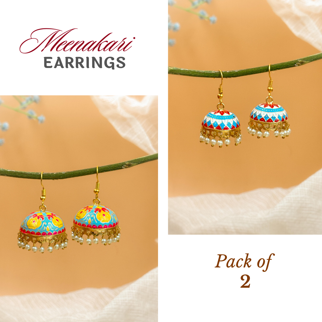 MEENAKARI JHUMKA PACK OF 2