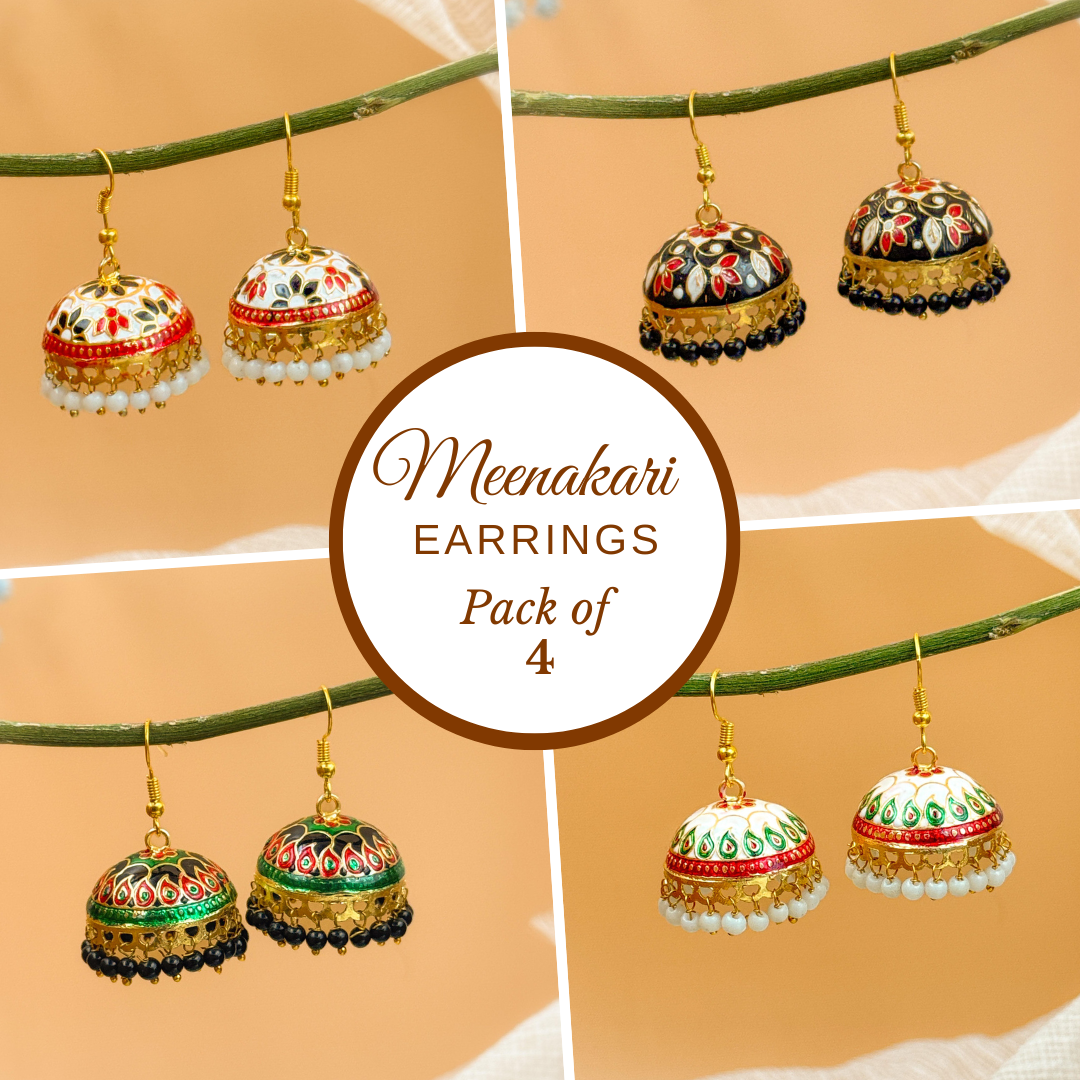 MEENAKARI JHUMKA PACK OF 4