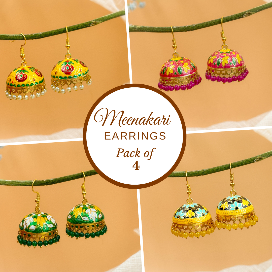 MEENAKARI JHUMKA PACK OF 4