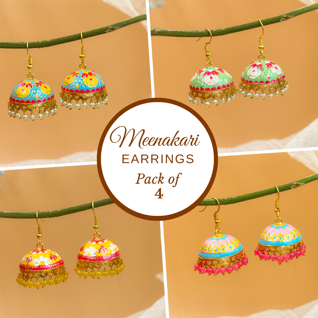 MEENAKARI JHUMKA PACK OF 4