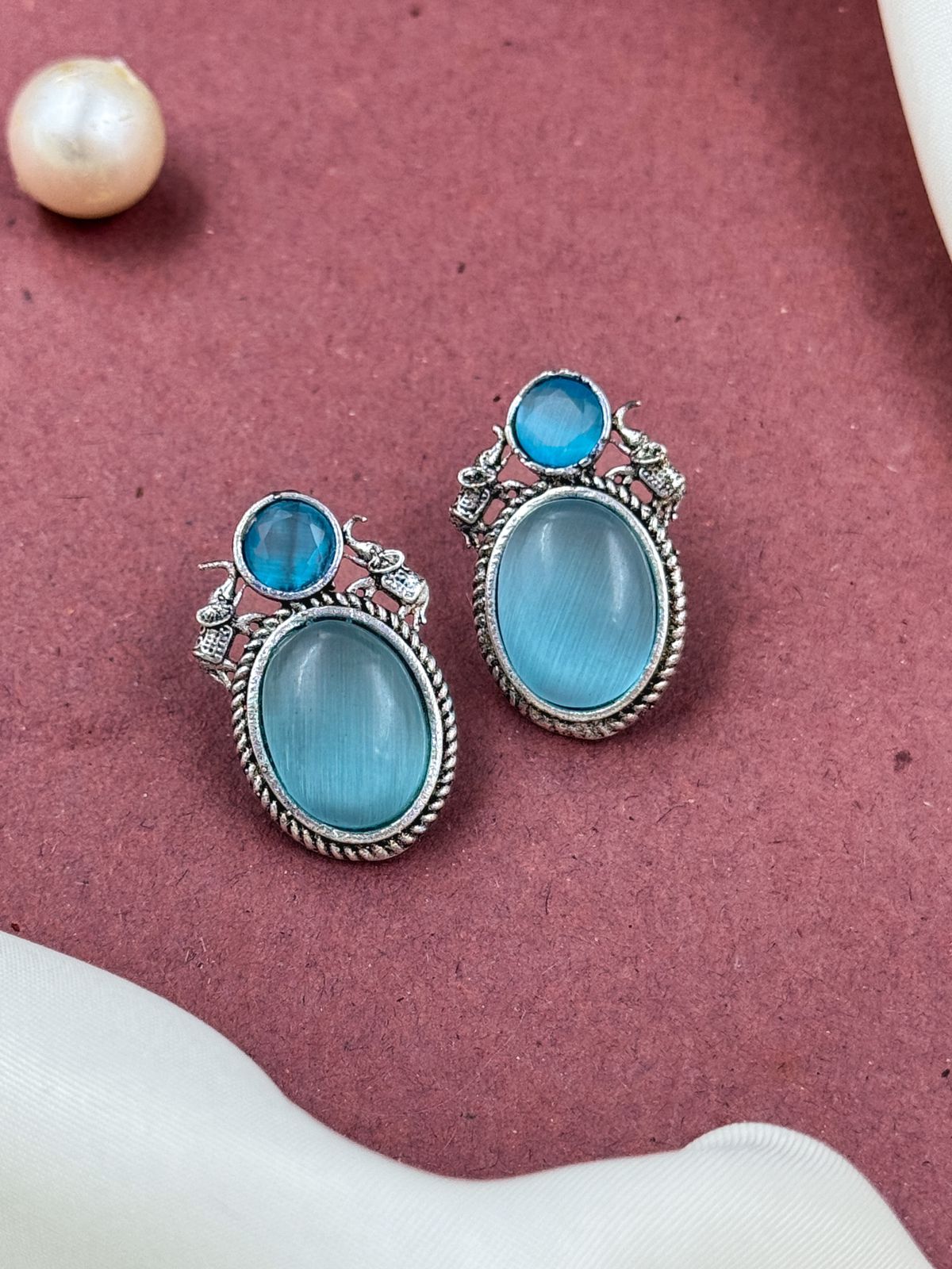 RASHI OXIDISED STUDS EARRINGS