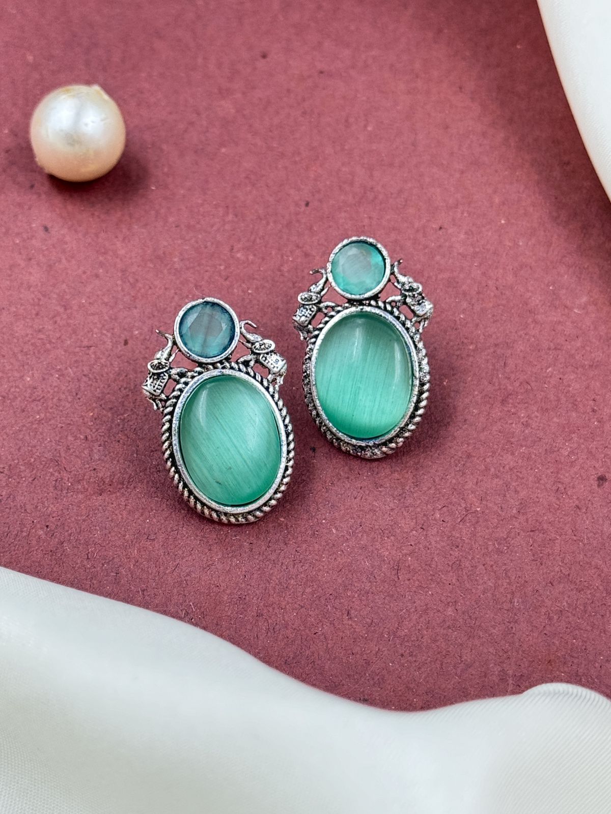 RASHI OXIDISED STUDS EARRINGS