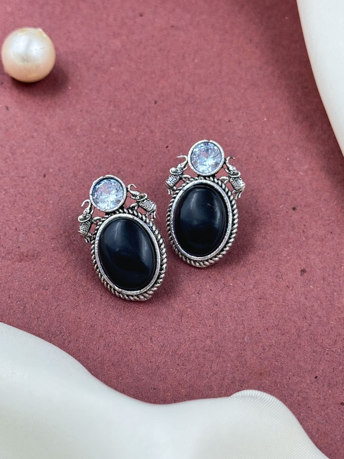 RASHI OXIDISED STUDS EARRINGS