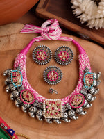 Load image into Gallery viewer, Fusion Mango Motif Threaded Jewellery Set