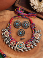 Load image into Gallery viewer, Fusion Mango Motif Threaded Jewellery Set