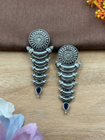 Load image into Gallery viewer, ZIVA OXIDISED SILVER DANGLER EARRINGS