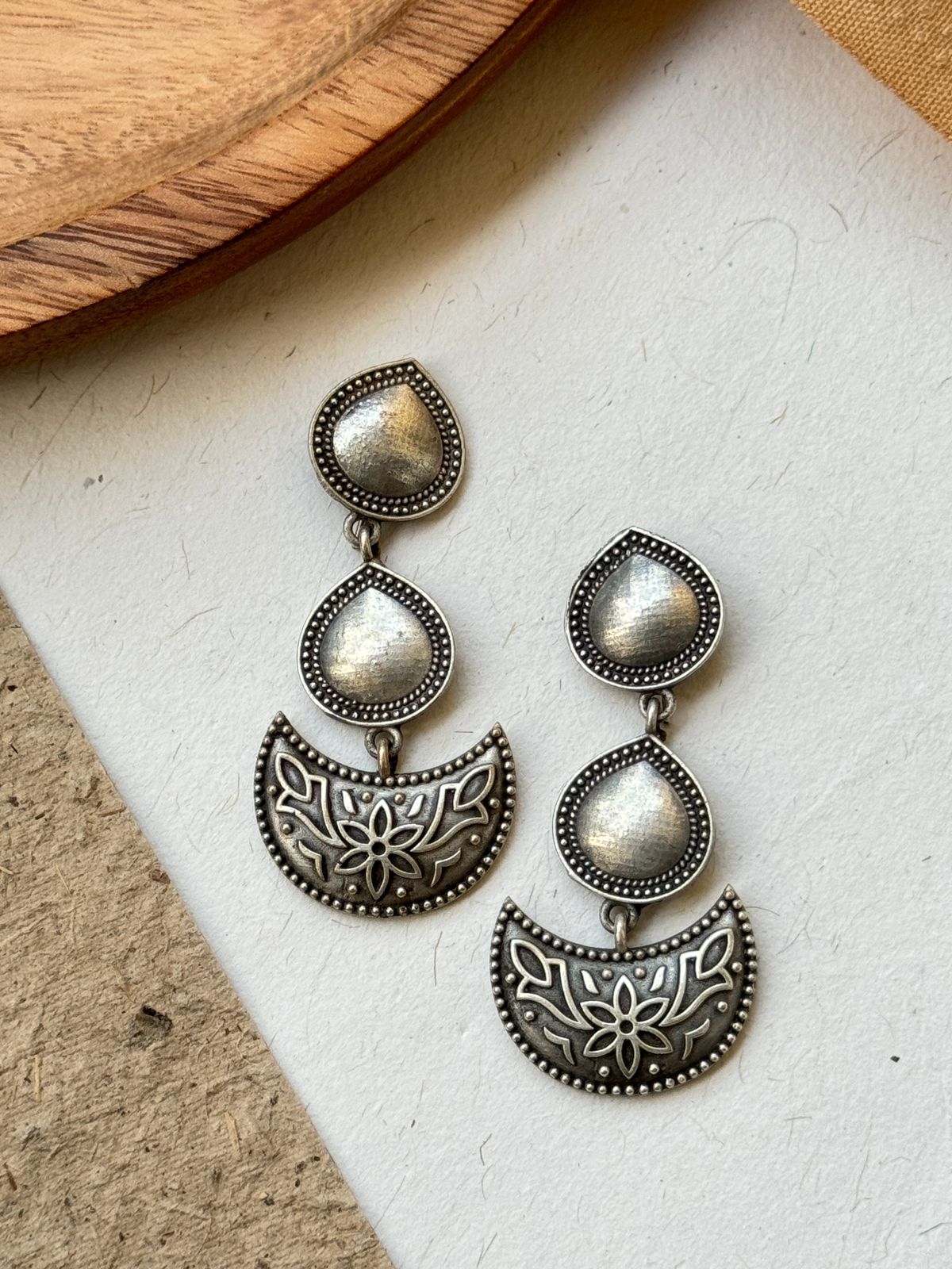 UMA OXIDISED DANGLER EARRINGS