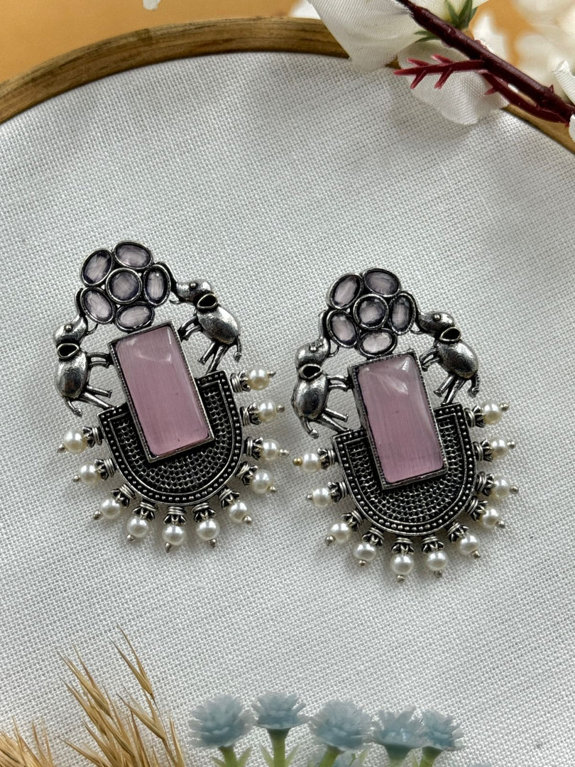 Tiya Stud Stone Earrings