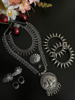 Load image into Gallery viewer, ZOYA SILVER OXIDISED JEWELLERY SET COMBO