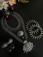 Load image into Gallery viewer, ZOYA SILVER OXIDISED JEWELLERY SET COMBO