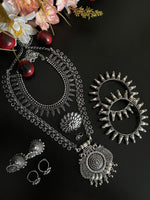 Load image into Gallery viewer, ZOYA SILVER OXIDISED JEWELLERY SET COMBO