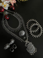 Load image into Gallery viewer, ZAHRA SILVER OXIDISED JEWELLERY SET COMBO
