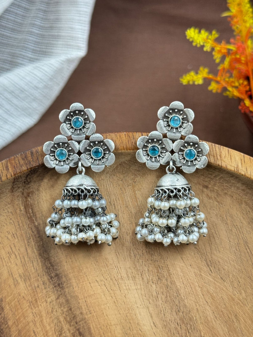 Charmi Jhumka Stone Earrings
