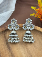 Load image into Gallery viewer, Charmi Jhumka Stone Earrings