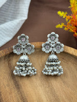 Load image into Gallery viewer, Charmi Jhumka Stone Earrings