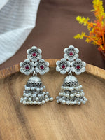 Load image into Gallery viewer, Charmi Jhumka Stone Earrings