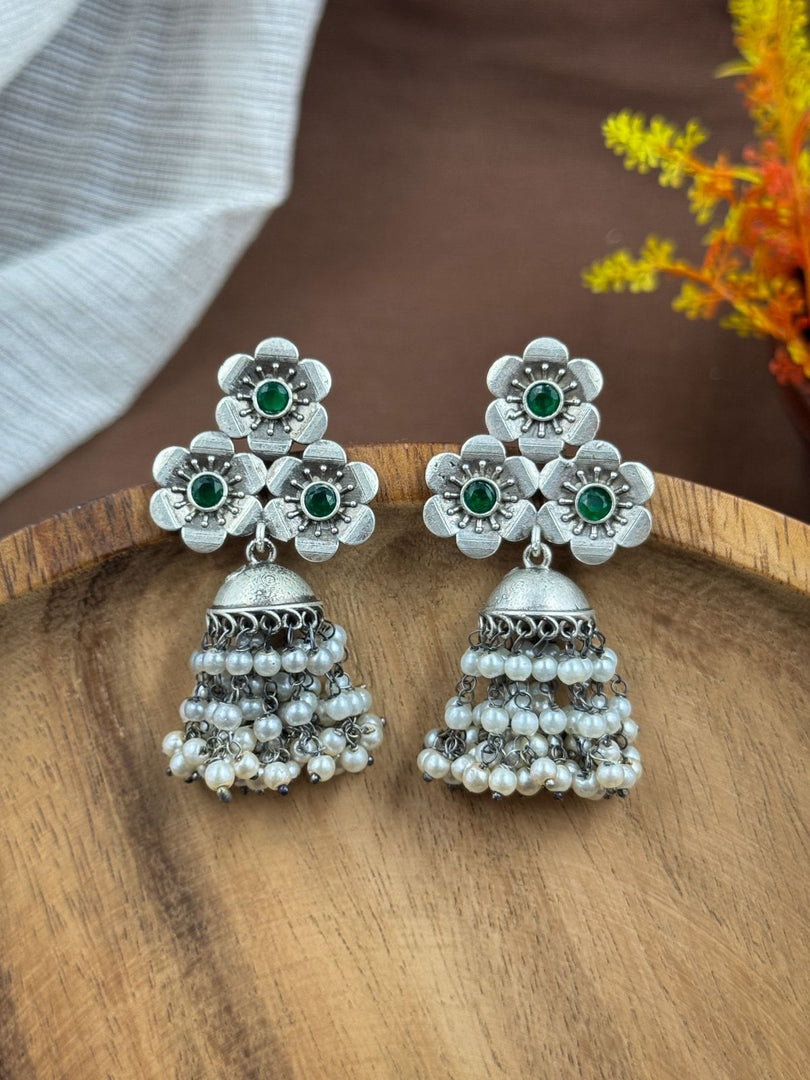 Charmi Jhumka Stone Earrings