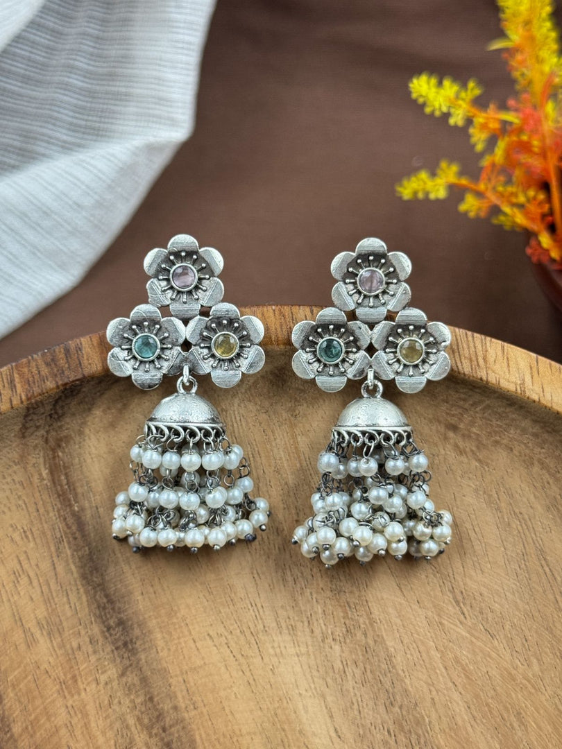 Charmi Jhumka Stone Earrings