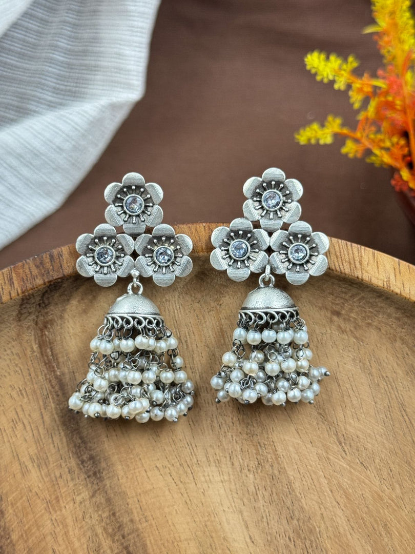 Charmi Jhumka Stone Earrings
