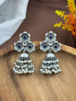 Load image into Gallery viewer, Charmi Jhumka Stone Earrings