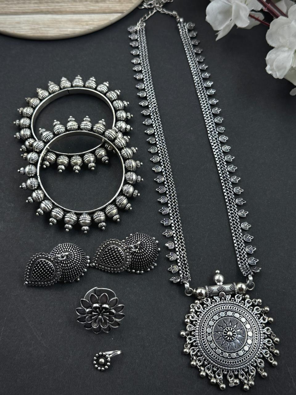 MAHI OXIDISED JEWELLERY SET COMBO