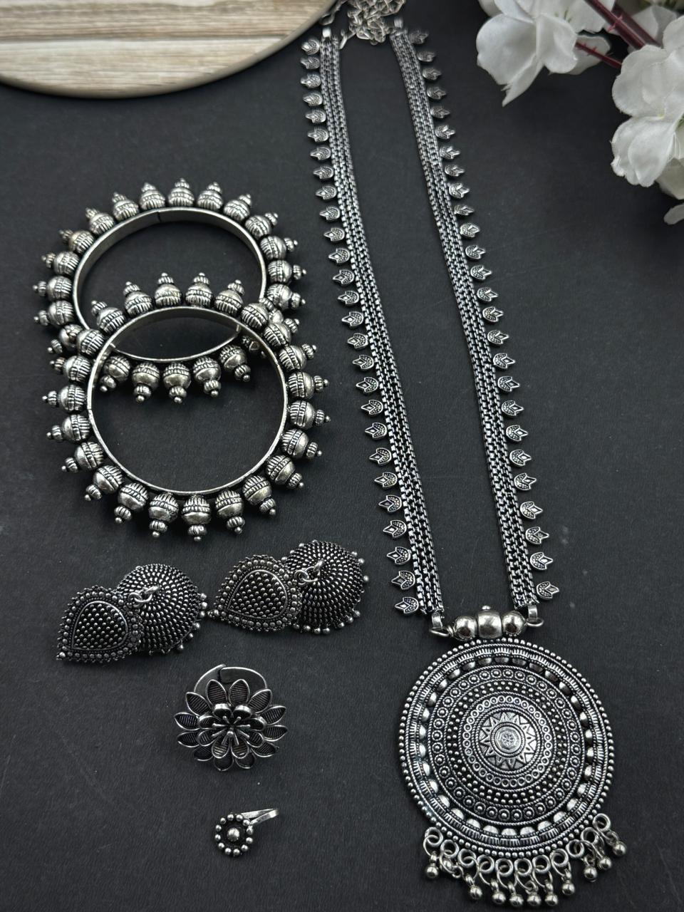 MAHI OXIDISED JEWELLERY SET COMBO