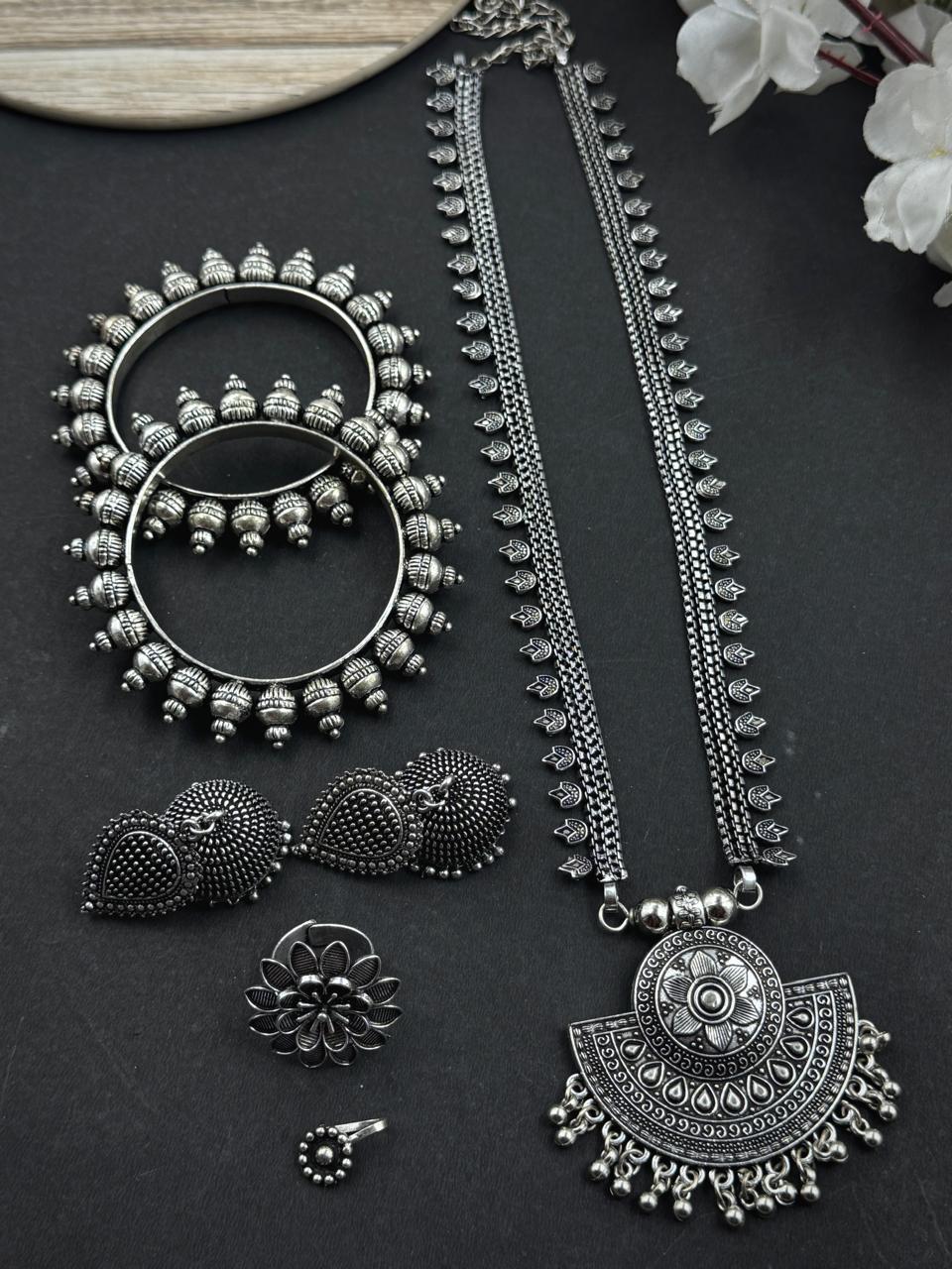 MAHI OXIDISED JEWELLERY SET COMBO