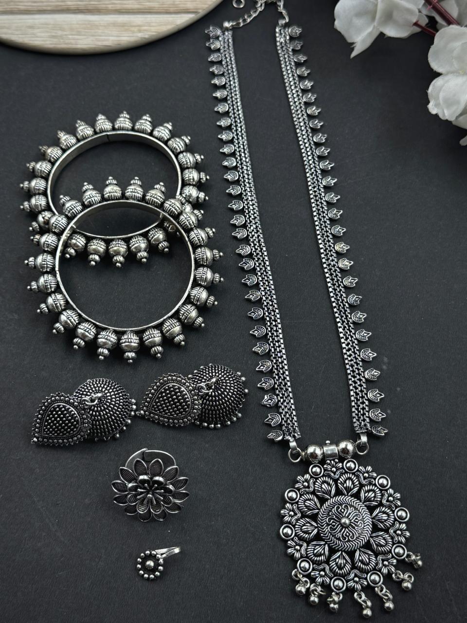 MAHI OXIDISED JEWELLERY SET COMBO