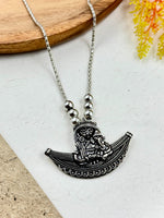 Load image into Gallery viewer, OXIDISED SILVER DESIGNER CHAIN PENDANT