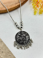 Load image into Gallery viewer, OXIDISED SILVER DESIGNER CHAIN PENDANT