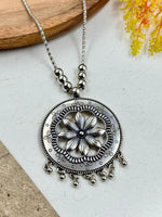 Load image into Gallery viewer, OXIDISED SILVER DESIGNER CHAIN PENDANT